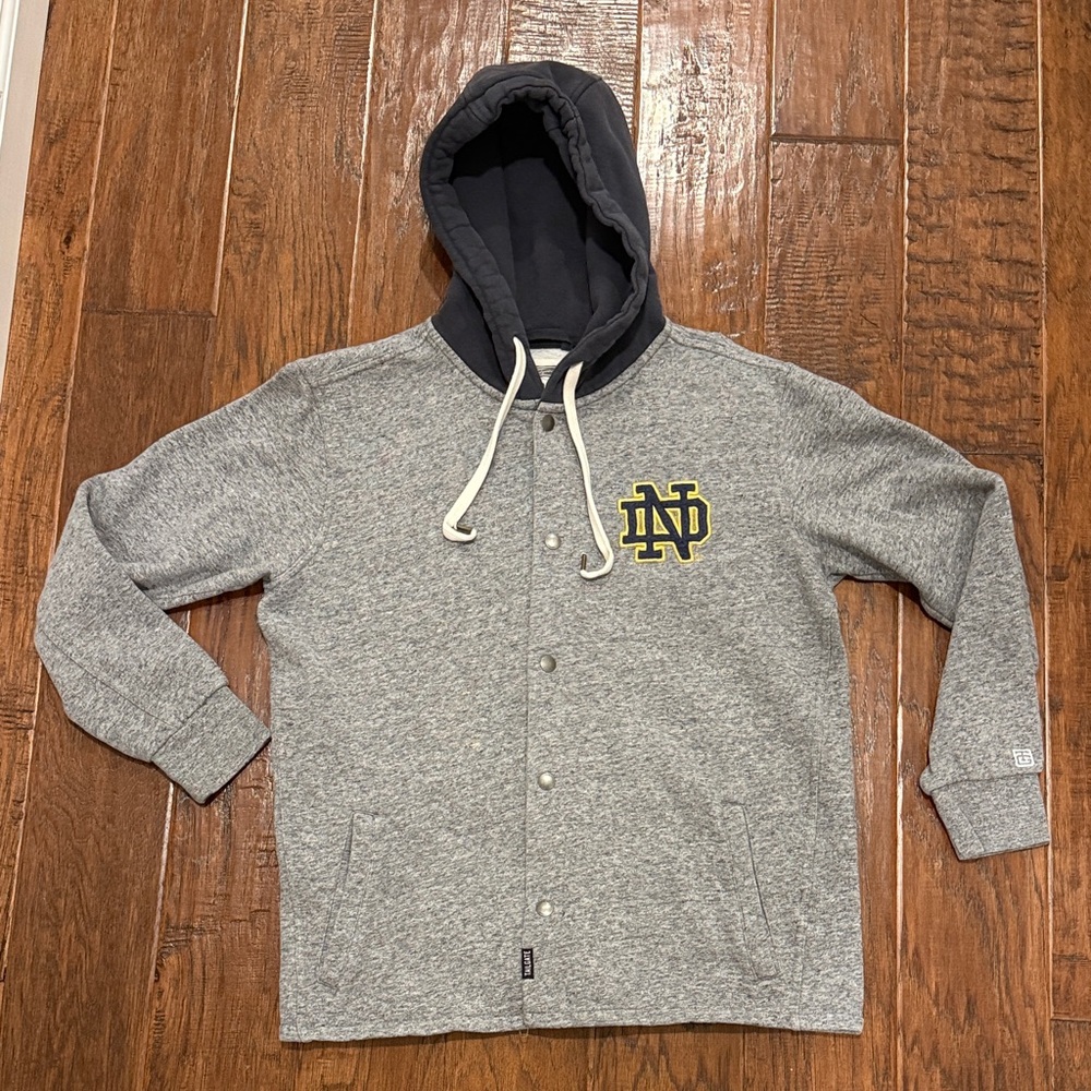 Tailgate by American Eagle Notre Dame Button Down Hoodie Shacket/Sweatshirt